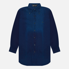 Мужская рубашка Evisu Nashville 3 Button-Down Indigo Dyed, цвет синий, размер M