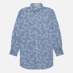 Мужская рубашка Evisu Nashville 3 Button-Down Check Kamome, цвет голубой, размер XXL
