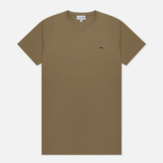 Мужская футболка Lacoste Classic Embroidered Logo, цвет бежевый, размер S