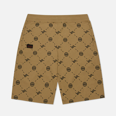 Мужские шорты Evisu Heritage Monogram All Over Print, цвет бежевый, размер S