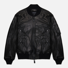 Мужская куртка бомбер EASTLOGUE MA-1 Leather, цвет чёрный, размер L