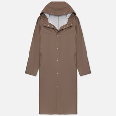 Мужская куртка дождевик Stutterheim Stockholm Long, цвет коричневый, размер M