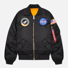 Женская куртка бомбер Alpha Industries MA-1 NASA, цвет чёрный, размер L