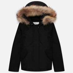 Женская куртка парка Woolrich Arctic Raccoon Short, цвет чёрный, размер XS