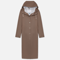 Женская куртка дождевик Stutterheim Mosebacke Long Print, цвет коричневый, размер XXL