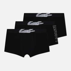 Комплект мужских трусов Lacoste Underwear 3-Pack Crocodile Print Trunk, цвет чёрный, размер S