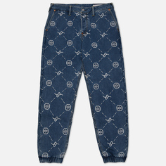 Мужские джинсы Evisu Heritage Monogram All Over Embroidered Denim Jogger, цвет синий, размер 36