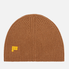 Шапка PANGAIA Archive Cashmere Ribbed, цвет коричневый, размер S-M