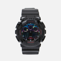 Наручные часы CASIO G-SHOCK GA-100RGB-1A Virtual Rainbow, цвет чёрный