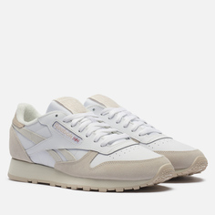 Мужские кроссовки Reebok Classic Leather, цвет белый, размер 44 EU
