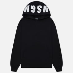 Мужская толстовка MSGM Oversized Maxilogo Unbrushed Hoodie, цвет чёрный, размер L