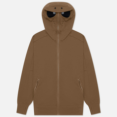 Мужская толстовка C.P. Company Diagonal Raised Fleece Explorer Goggle Full Zip, цвет оливковый, размер L