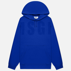 Мужская толстовка MSGM Macrologo Tonal Print Hoodie, цвет синий, размер S