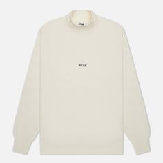Мужская толстовка MSGM Micrologo Basic Unbrushed High Collar, цвет бежевый, размер L
