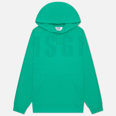 Мужская толстовка MSGM Macrologo Tonal Print Hoodie, цвет зелёный, размер S