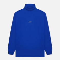Мужской лонгслив MSGM Micrologo Print Half Neck, цвет синий, размер XL