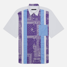 Мужская рубашка SOPHNET. Vertical Paneled Regular Collar Baggy, цвет фиолетовый, размер L