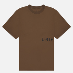 Мужская футболка uniform experiment Authentic Stencil Logo Wide, цвет бежевый, размер M