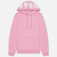 Женская толстовка MSGM Maxilogo Basic Unbrushed Hoodie, цвет розовый, размер M