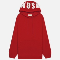 Женская толстовка MSGM Macrologo Print Hoodie Seasonal, цвет красный, размер M