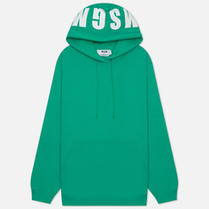 Женская толстовка MSGM Macrologo Print Hoodie Seasonal, цвет зелёный, размер XS