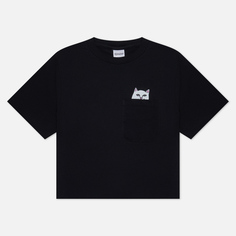 Женская футболка RIPNDIP Lord Nermal Cropped Pocket, цвет чёрный, размер M