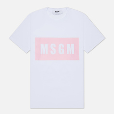 Женская футболка MSGM Box Logo Print, цвет белый, размер L