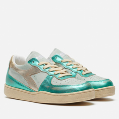 Женские кроссовки Diadora Heritage Mi Basket Low Metal Pigskin Used, цвет зелёный, размер 36 EU