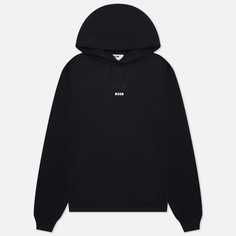 Мужская толстовка MSGM Micrologo Print Brushed Hoodie, цвет чёрный, размер S