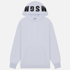 Мужская толстовка MSGM Oversized Maxilogo Unbrushed Hoodie, цвет белый, размер M