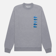 Мужская толстовка Lacoste Five Logo Embroidered, цвет серый, размер M