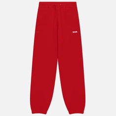 Женские брюки MSGM Micrologo Print Seasonal, цвет красный, размер M