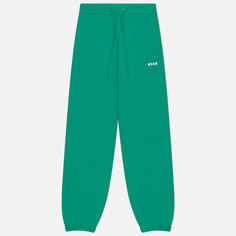 Женские брюки MSGM Micrologo Print Seasonal, цвет зелёный, размер L