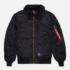 Мужская куртка бомбер Alpha Industries B-15 Mod Flight Faux Mouton Collar, цвет чёрный, размер XXL