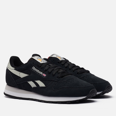 Мужские кроссовки Reebok Classic Leather, цвет чёрный, размер 40.5 EU