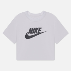 Женская футболка Nike Essential Cropped Icon Futura, цвет белый, размер L