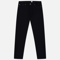 Мужские джинсы Edwin Regular Tapered Kaihara Black x Black Stretch Green x White Selvage 12.5 Oz, цвет чёрный, размер 36/32