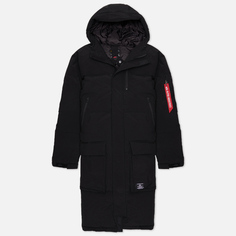 Мужской пуховик Alpha Industries Long Puffer Parka, цвет чёрный, размер L