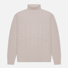 Мужской свитер Hackett Cable Roll Neck, цвет бежевый, размер M
