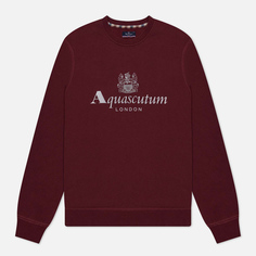 Мужская толстовка Aquascutum Active Big Logo Crew Neck Fleece, цвет бордовый, размер S