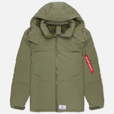 Мужской пуховик Alpha Industries Puffer Parka, цвет оливковый, размер XS