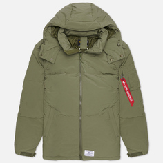 Мужской пуховик Alpha Industries Puffer Parka, цвет оливковый, размер XS