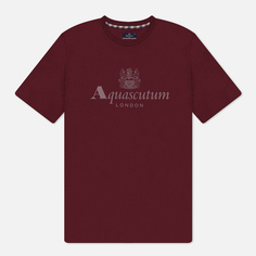 Мужская футболка Aquascutum Active Big Logo, цвет бордовый, размер XL