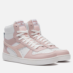 Женские кроссовки Diadora Magic Basket Mid Leather, цвет розовый, размер 37 EU