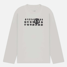 Мужской лонгслив Maison Margiela MM6 Triple Logo, цвет белый, размер S