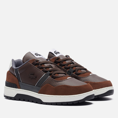 Мужские кроссовки Lacoste T-Clip Winter Leather, цвет коричневый, размер 40.5 EU