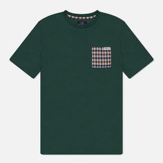 Мужская футболка Aquascutum Active Check Pocket, цвет зелёный, размер L