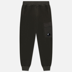 Мужские брюки C.P. Company Reverse Brushed & Emerized Diagonal Fleece, цвет оливковый, размер XL