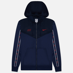 Мужская толстовка Nike Repeat Full-Zip Hoodie, цвет синий, размер L