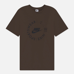 Мужская футболка Nike Sports Utility, цвет коричневый, размер M